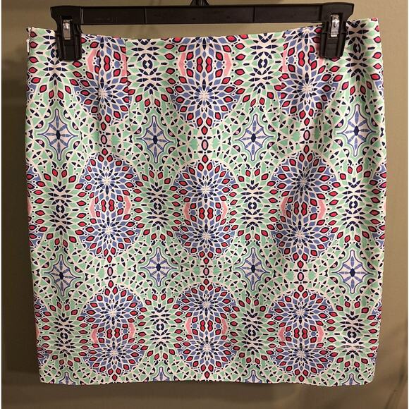 TALBOTS Women's Kaleidoscope Print Skirt. Side Zip. Lined. 19" Length. Size 10. - Picture 1 of 5